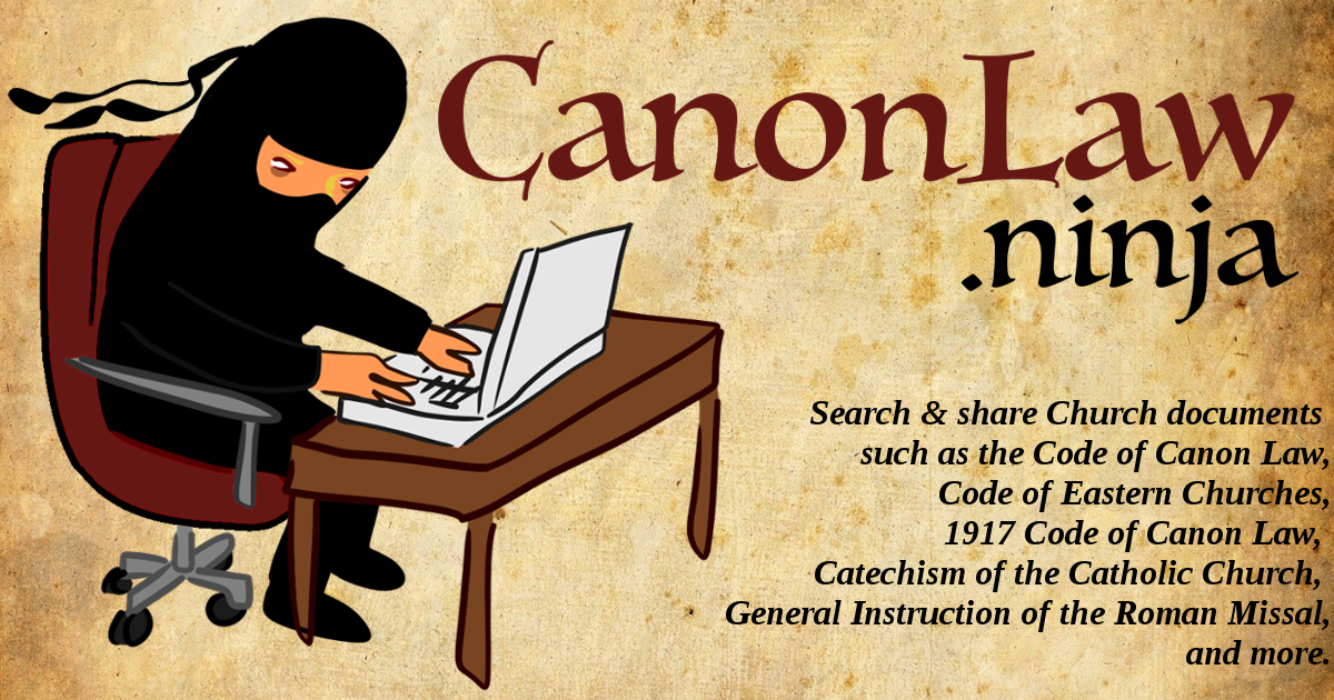 CanonLaw Ninja 1917 Code Of Canon Law Search Results